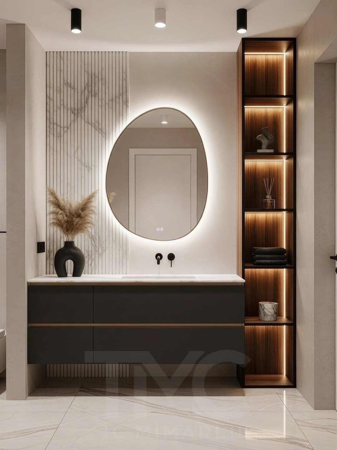 Modern Banyo Tasarımı | Vera Concept Ankara iç mekân yerleşimi ve özel üretim lake işçiliği
