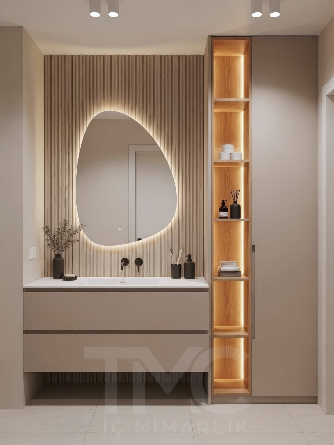 Modern Banyo Tasarımı | Vera Concept Ankara genel mimari perspektifi ve ana mobilya görünümü