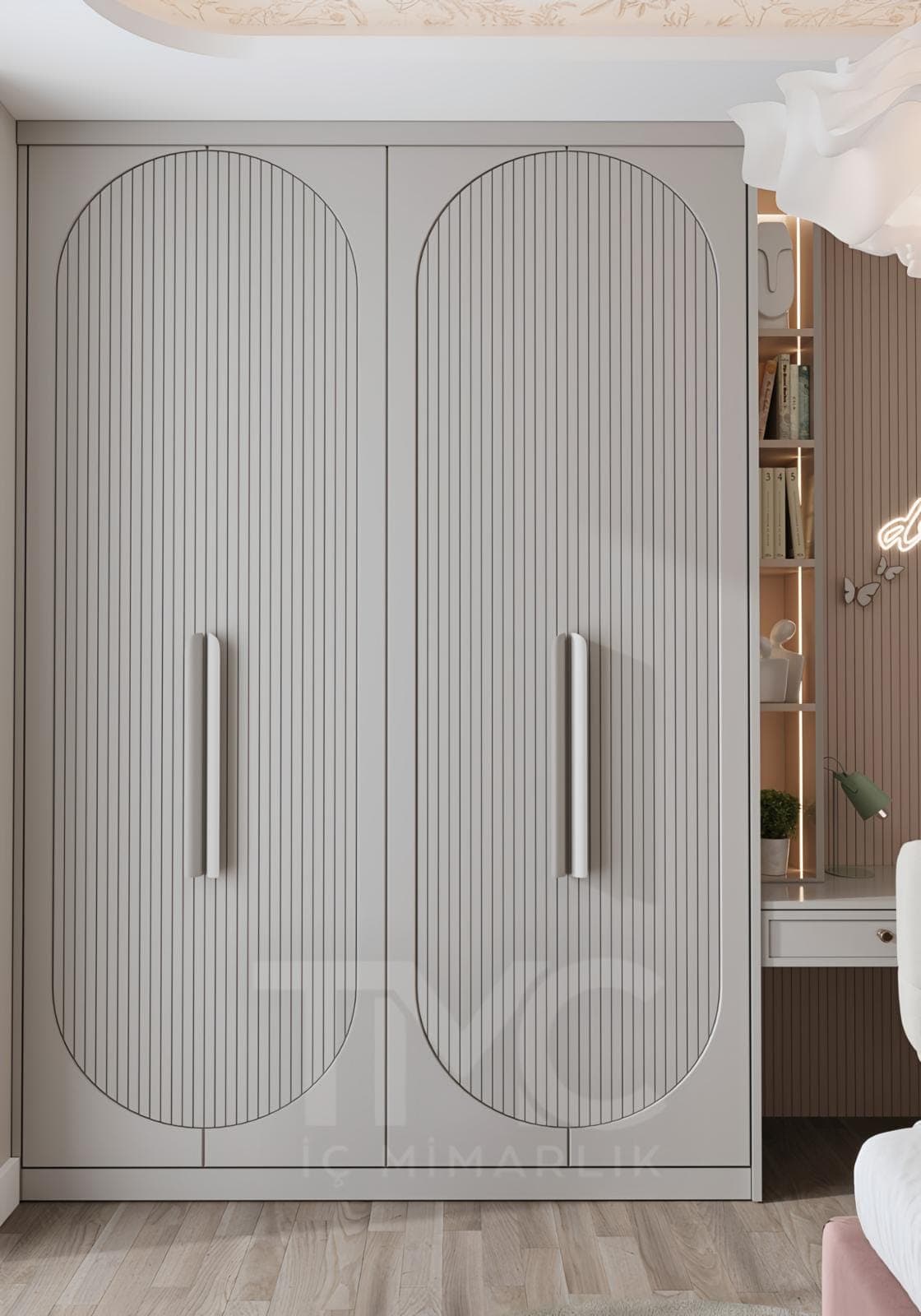 Genç Odası Tasarımı – Luna Dream House iç mekân yerleşimi ve özel üretim lake işçiliği