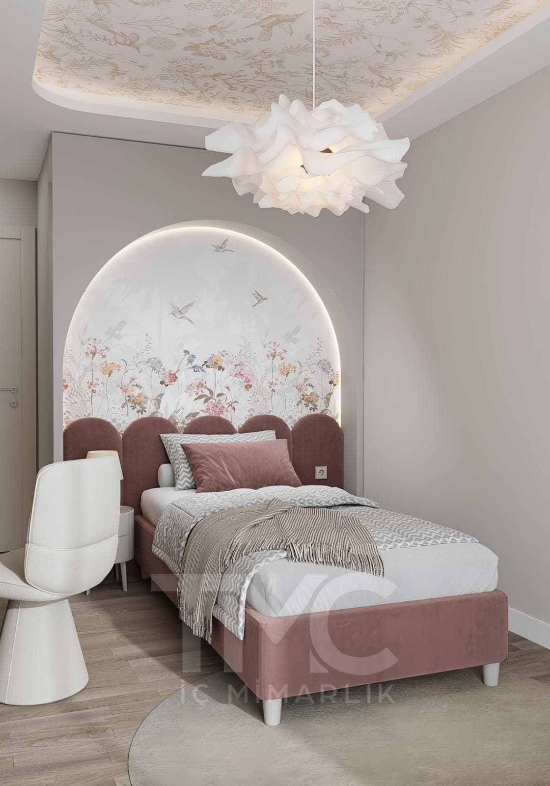 Genç Odası Tasarımı – Luna Dream House doğal ahşap dokusu, kaplama ve hassas birleşim noktaları