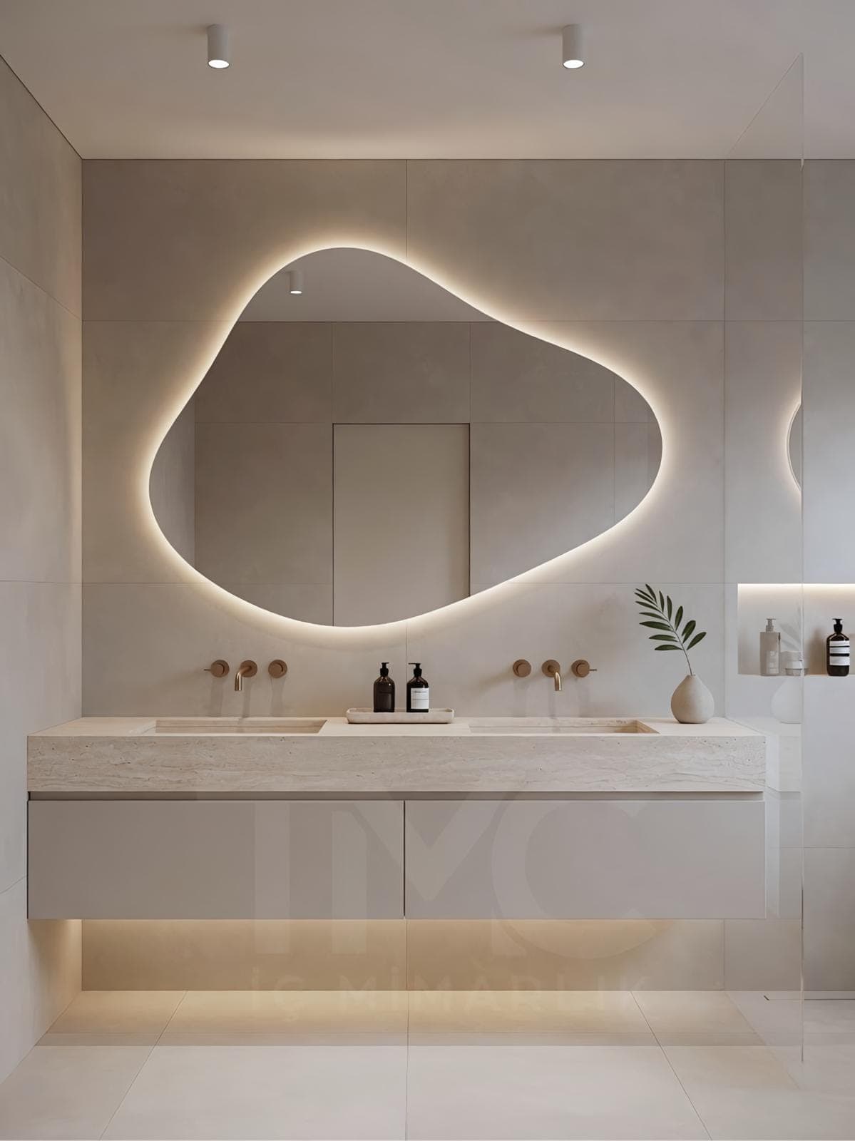 Limonlu Bahçe Konakları Banyo Tasarımı iç mekân yerleşimi ve özel üretim lake işçiliği