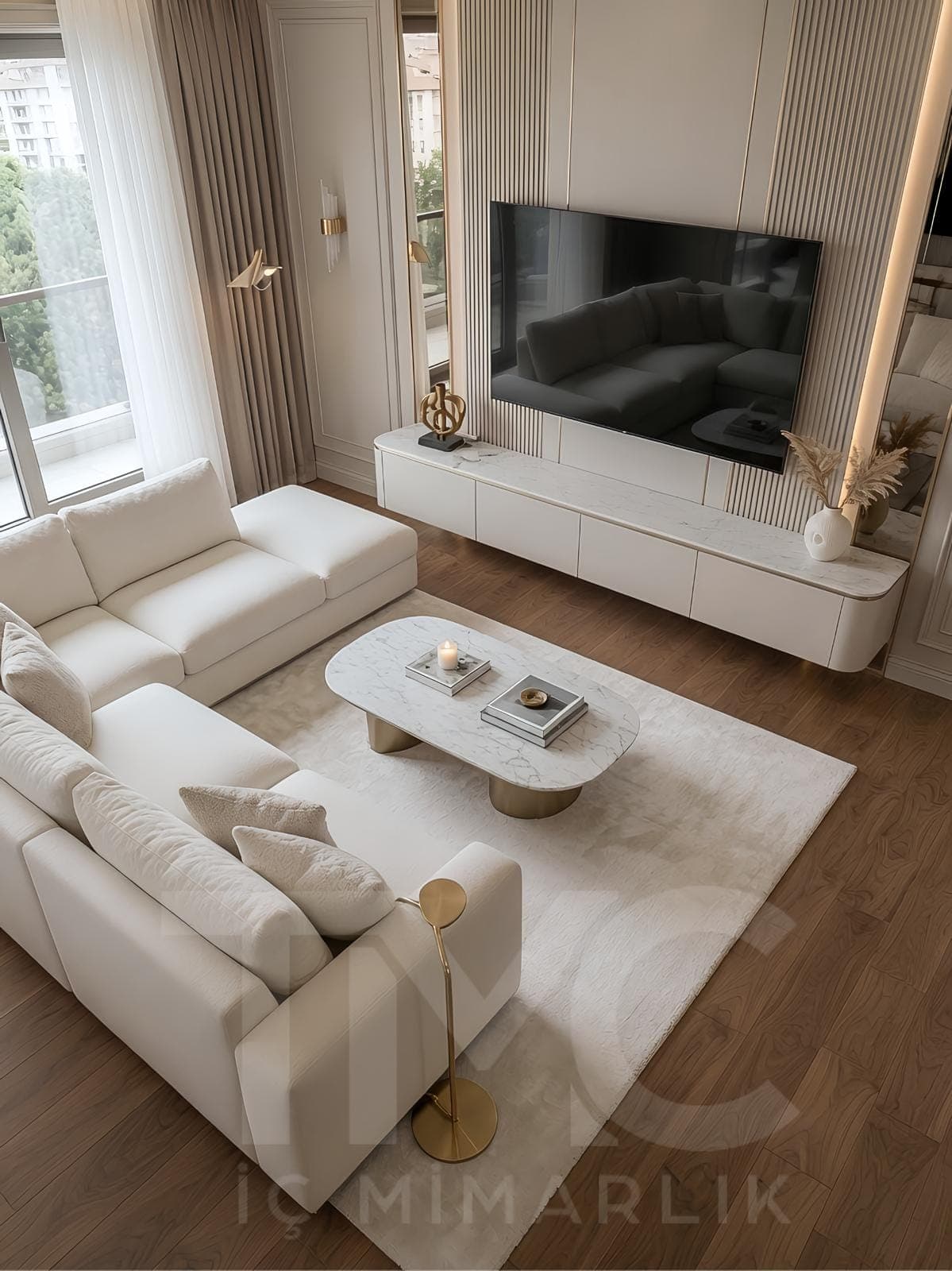 Fuaye Süreyya Paşa Konutları Salon Tasarımı fonksiyonel kullanım ergonomisi ve mimari detay görünümü